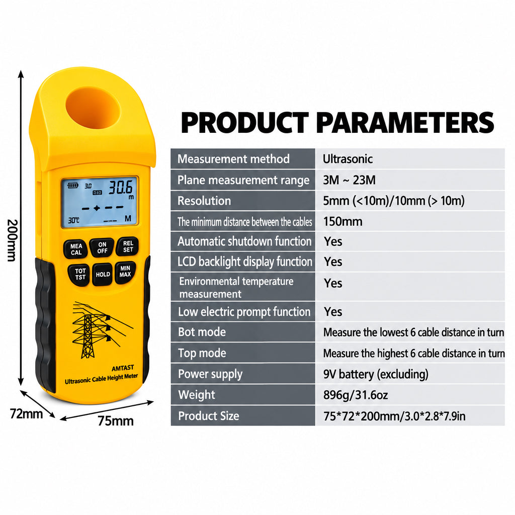Ultrasonic AR600E Cable Height Meter